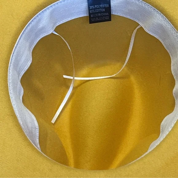 Purple Classic Fedora Hat Felt Panama Classic Jazz Cap, Wide Yellow Brim Unisex - Picture 10 of 12